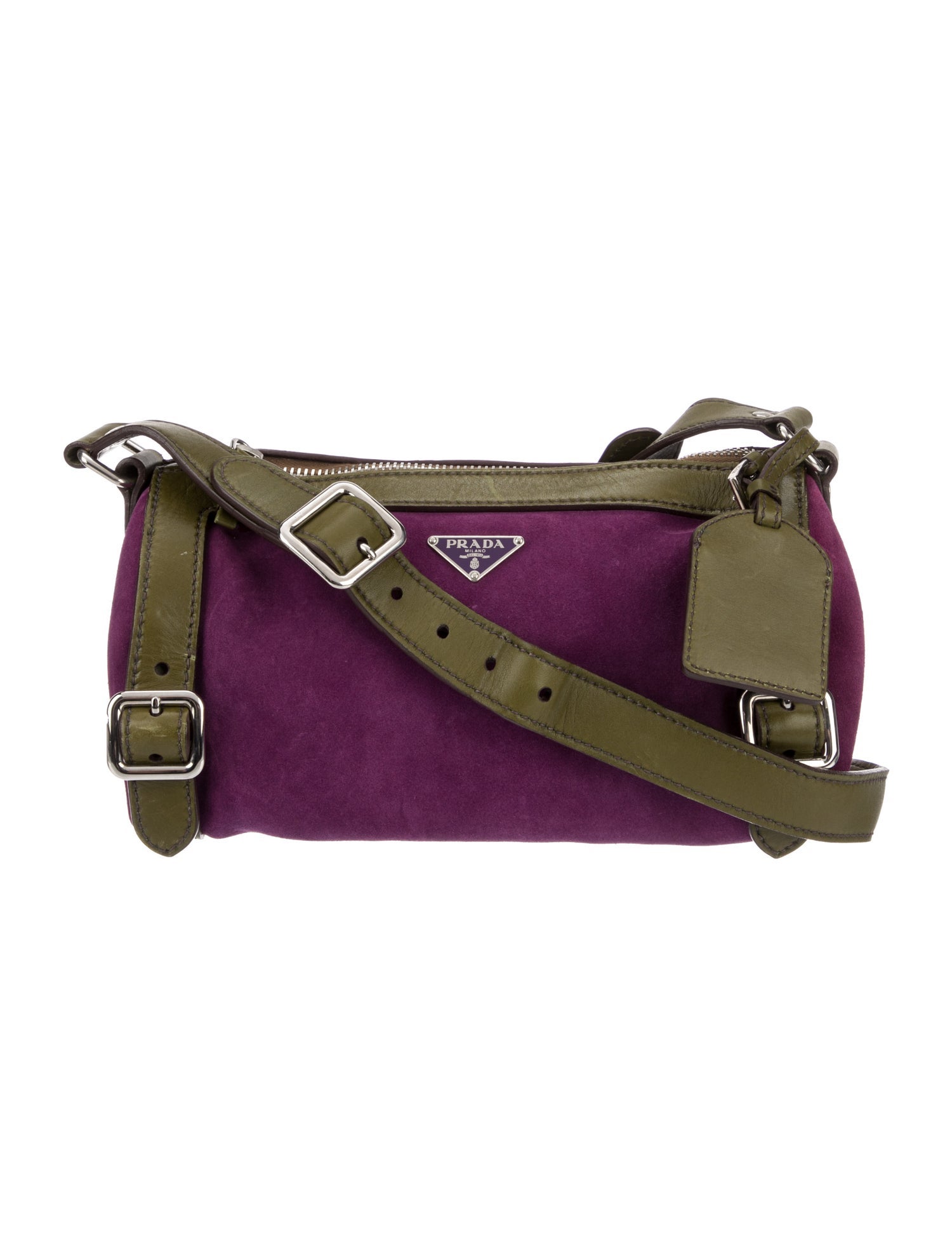 Prada Enameled Metal Triangle Shoulder Bag